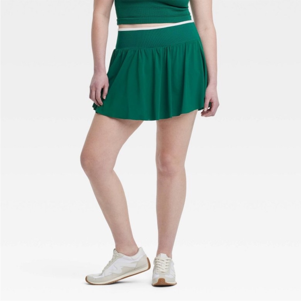 All in Motion Green Pleated Skater Mini Skort